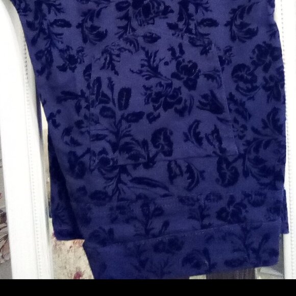 Flocked Straight Leg Jeans by Denim 24/7-sz 18W-Purple w/black flocking - Picture 2 of 10